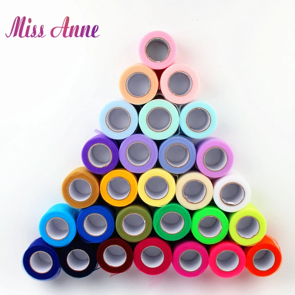 5cm Crystal Tulle Roll Organza Sheer Gauze Baby Shower Favor Wedding Car Decoration Party Home Garden Crafts Supplies 22m/lot