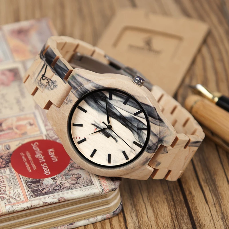 New Arrival BOBO BIRD Wooden Watch Men Luxury Handmade Japan Move' 2035 Wood Band Quartz Writ Watches Male Relogio C-O17