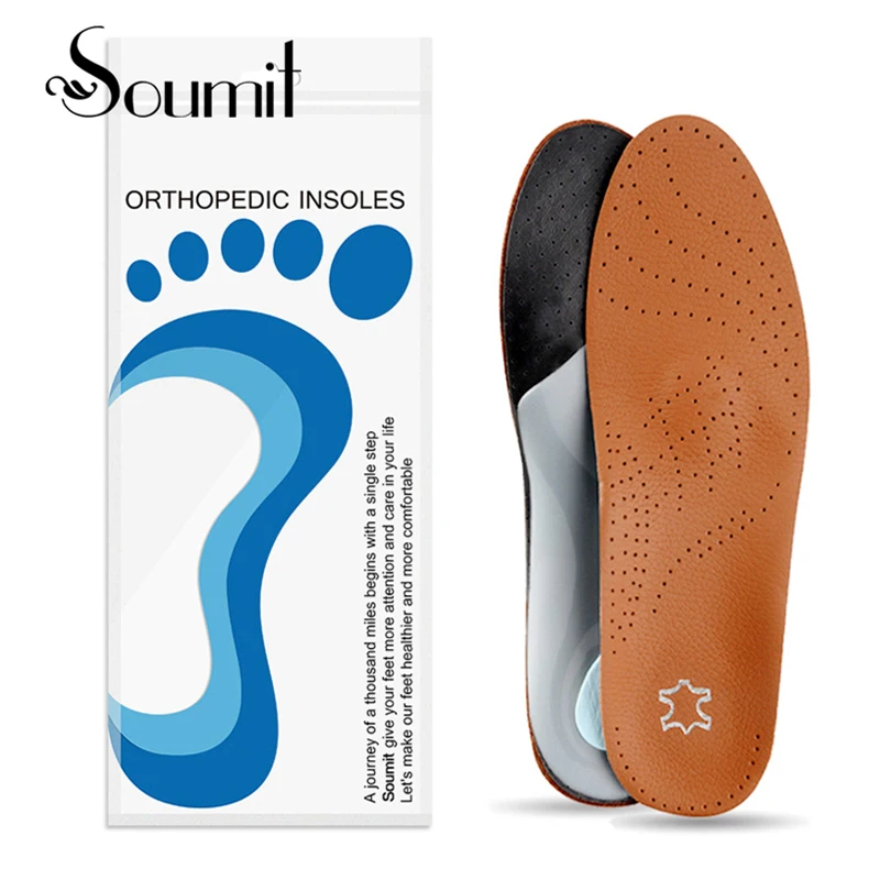 Soumit جلدية العظام النعال مع تدليك عالية قوس يدعم ل شقة القدم إدراج نعل داخلي تقويمي Palmilha أحذية سادة باطن