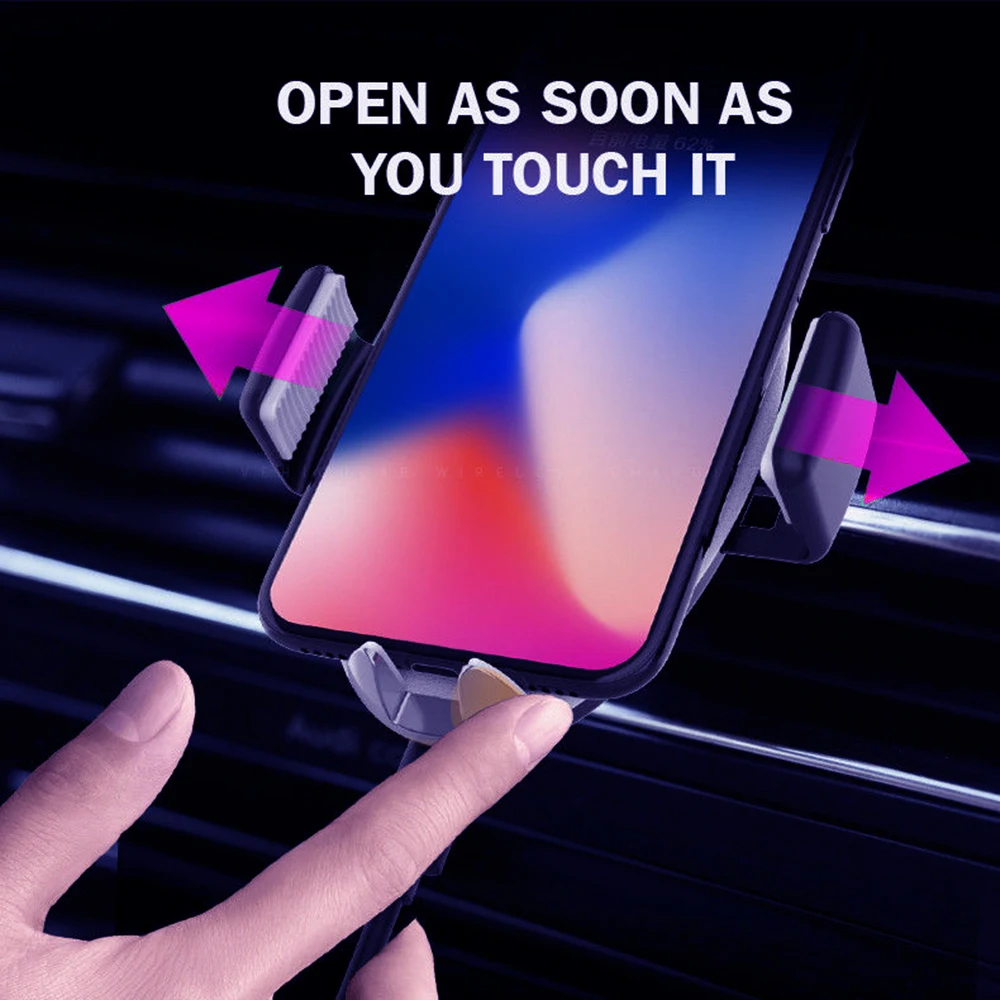 

10W QI Wireless Fast Charger Car Mount Holder Stand for IPhone XS Max Samsung S9 for Xiaomi MIX 2S Huawei Mate 20 Pro Mate 20 RS