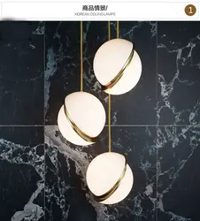 Nordic современный стеклянный шар светодио дный пузырь подвесной светильник led Золотое кольцо кухня гостиная ресторан спальня