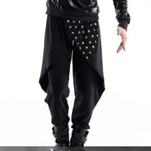 Для мужчин костюмы Halun Штаны тонкий Штаны прилив парикмахера личности брюки/S-2XL