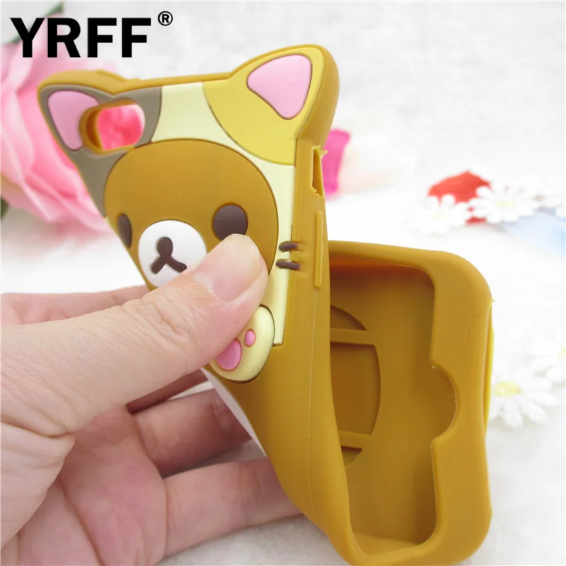 YRFF Fundas мобильный чехол для телефона для iphone 7 8 6 6S милый 3D чехол с мультяшным медведем для iphone 8 7 plus 6PLUS силиконовый чехол задняя крышка