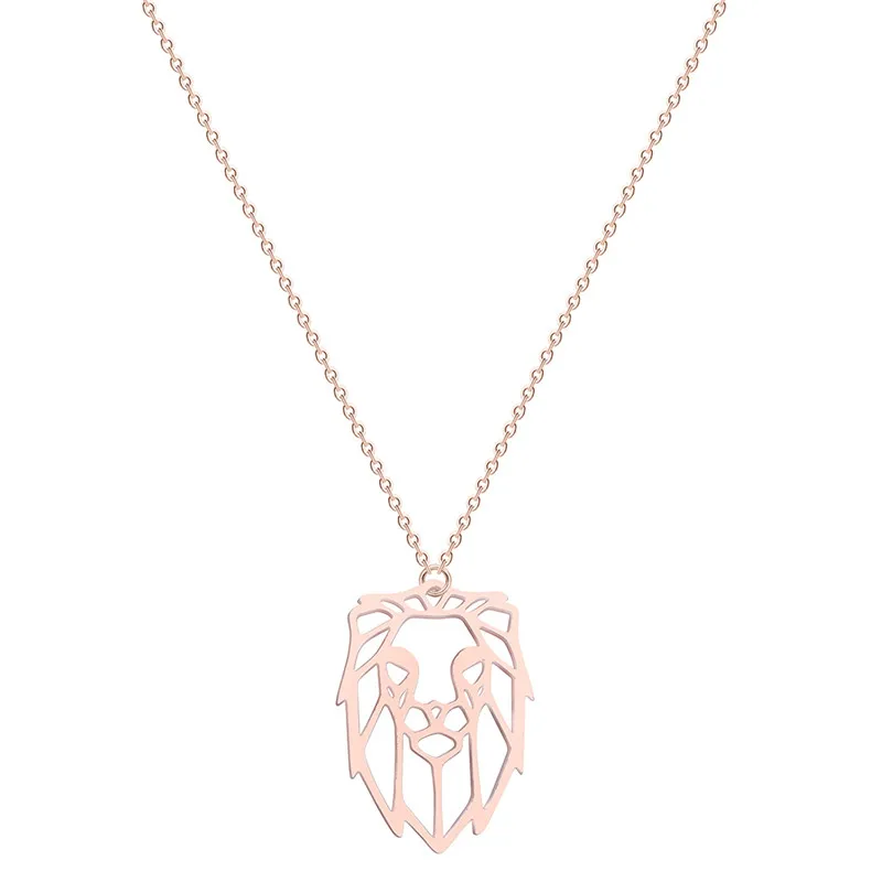Женское Ожерелье из нержавеющей стали полумесяц Подсолнух Бесконечность волк Лев голубь птица любовь кулон ожерелье модное ювелирное изделие подарок - Окраска металла: lion