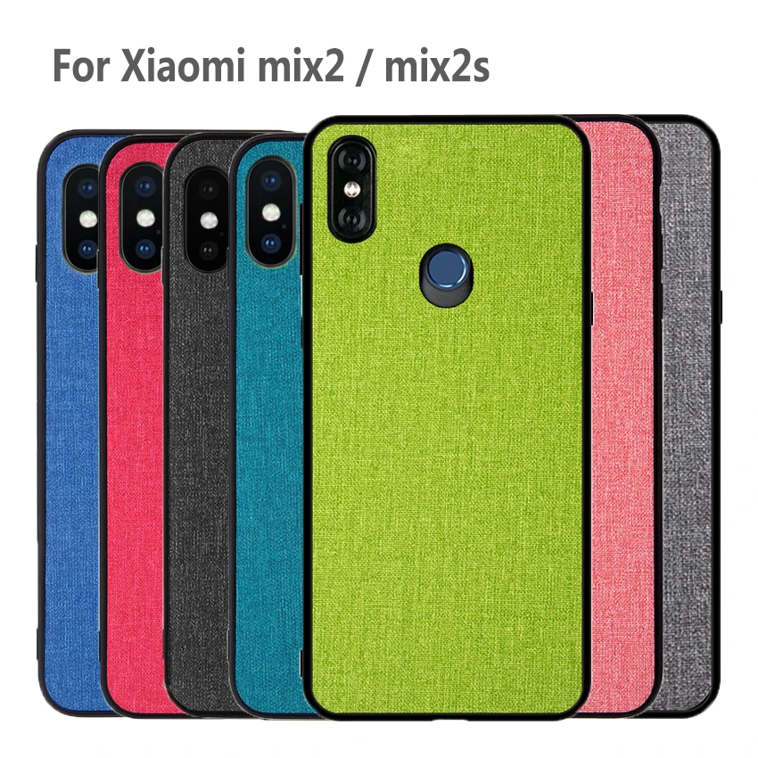 

For Xiaomi mi mix 2 case cover xiaomi mix 2s back cover silicone edge fabric protective case capas for xiaomi mix2 mix2s case