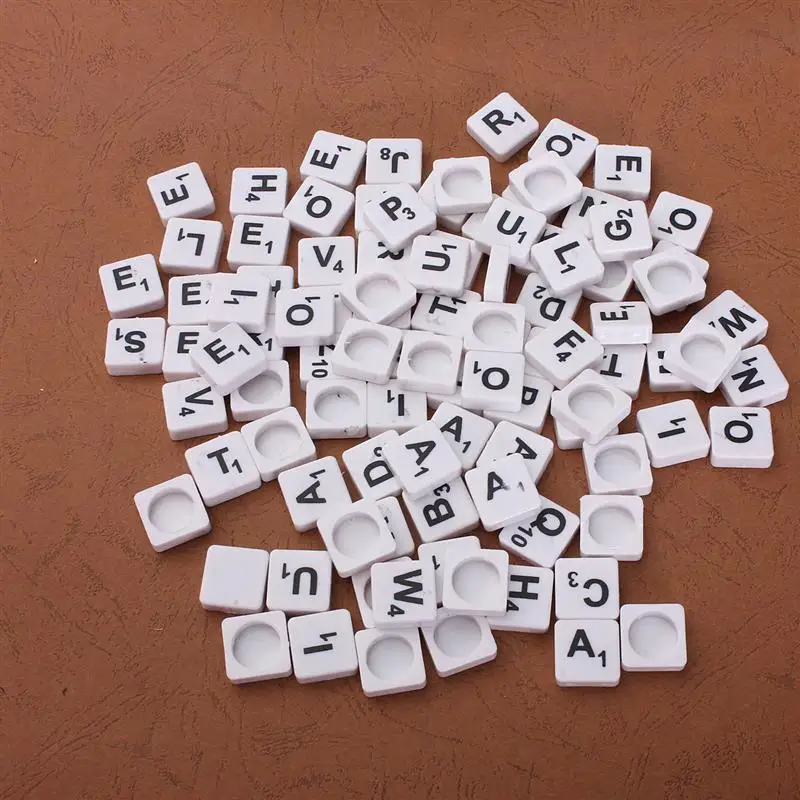 99 шт. пластик Эрудит плитки английские буквы цифры черный/белый шрифт игрушка для детей детские головоломки модели образовательных игрушек