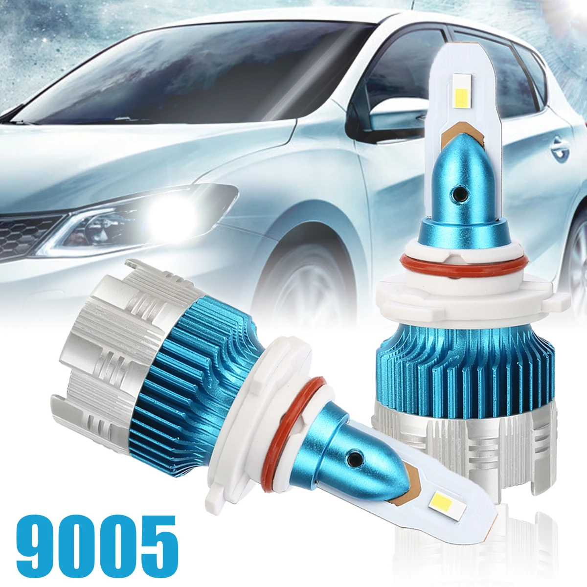 

1 Pair H10 9005 9006 60W LED Headlight 6500K Waterproof Head Lamp Bulb 3000lm for Car Lighting