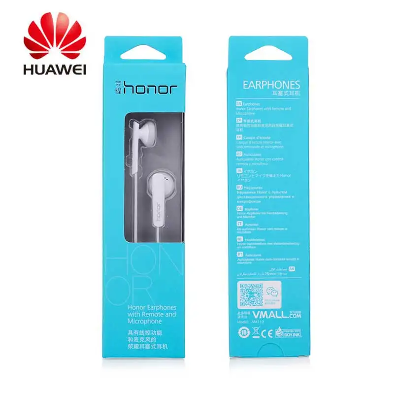 100% оригинальные наушники Huawei Honor с микрофоном для iphone 5 универсальная Розничная