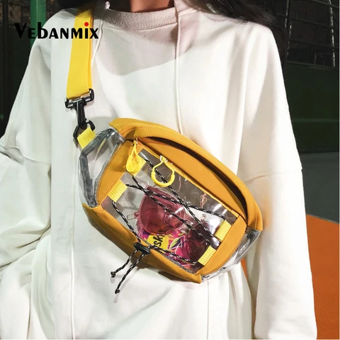 Bloco de Fanny Cintura dos Homens Bolsa de Viagem Forma Clara Pvc Transparente Bolsa da Unisex Hop Cinto Telefone Bag Pvc Bolsa Peito Senhoras 2019