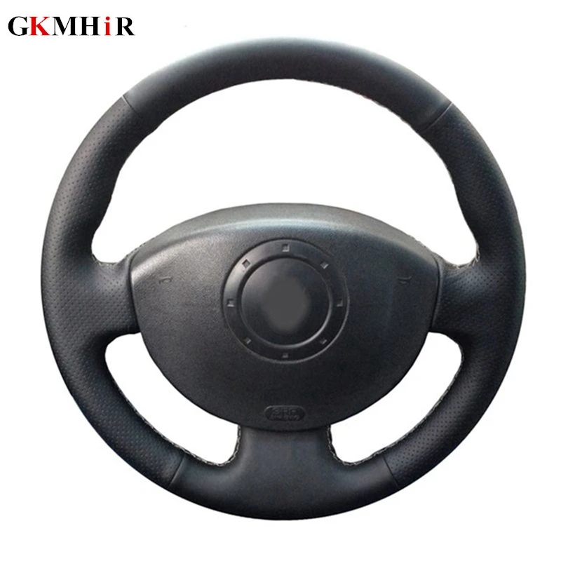 

Black Hand-Stitched Leather Car Steering Wheel Cover for Renault Megane 2 2003-2008 Kangoo 2008 Scenic 2 2003-2009