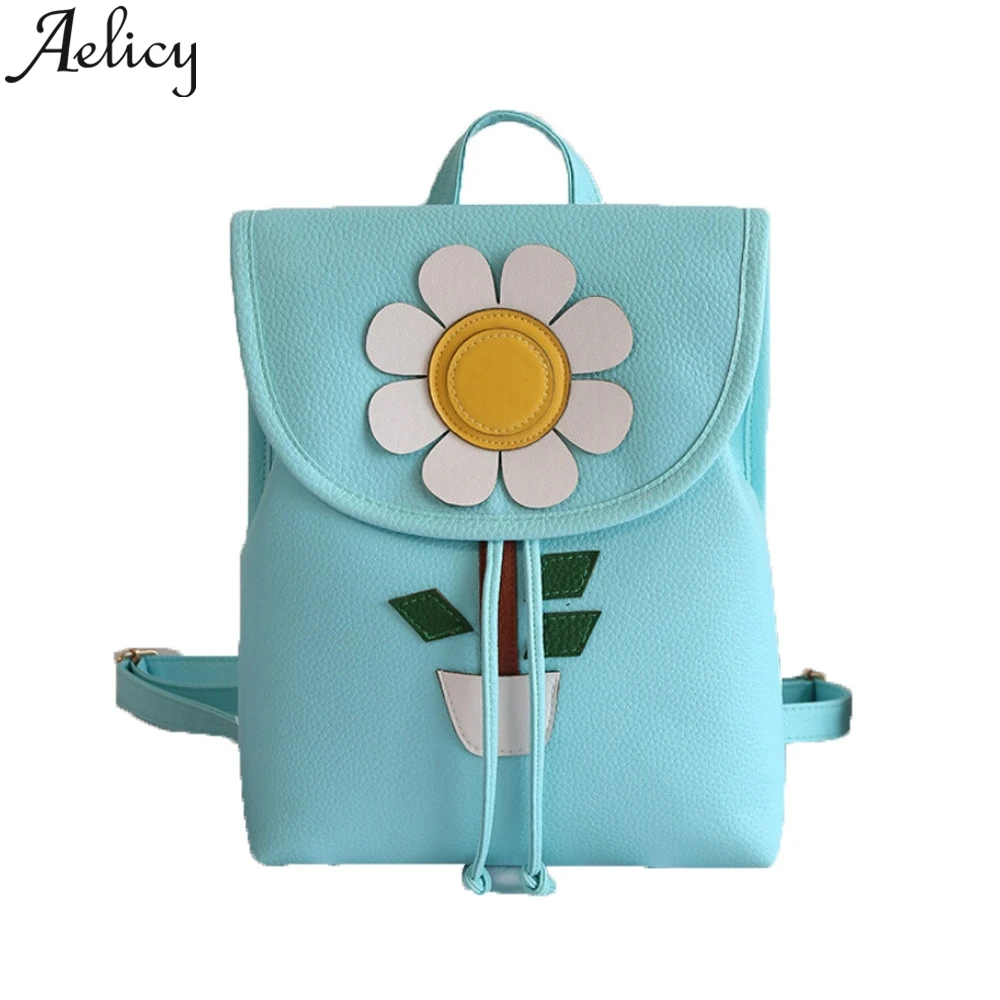 

Aelicy 2019 Fashion Women Flowers Fresh Simple Mini Backpack Women Back Pack Backpacks Girls School Bags For Teenage Girls