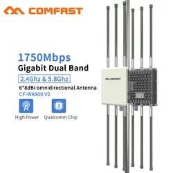 Antena wi fi 1750mbps dual band 5.8g, repetidor e amplificador de sinal, para uso externo, placa de base e roteador
