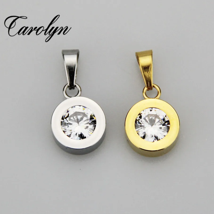 Fashion Brand Stainless Steel CZ Stone Interchangeable Pendentin