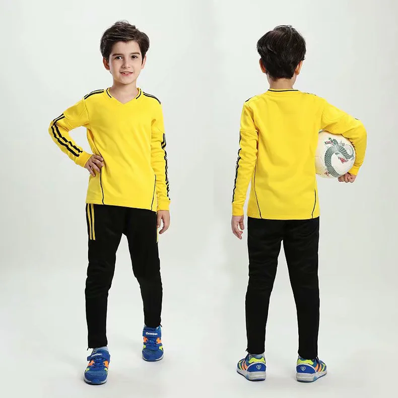 Детские футболки для футбола из флиса с длинным рукавом, плотная форма для мальчиков, Майки для футбольной тренировки, костюм, спортивные костюмы, футбольная Джерси, спортивная одежда
