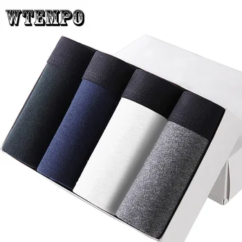 

Men's Brand Underwear Boxer Men Sexy Breathable Solid Underwear Cotton Shorts Boxers Modal Underpants Plus Size Boxers 4Pcs/lot