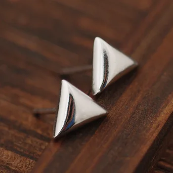 

BOCAI s925 sterling silver eardrop han edition of the new triangle women's pop personality temperament silver earrings