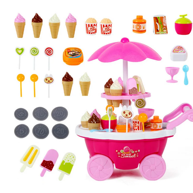 Baby Toys Simulation Ice Cream Toys Set Mini Candy Ice Cream Trolley
