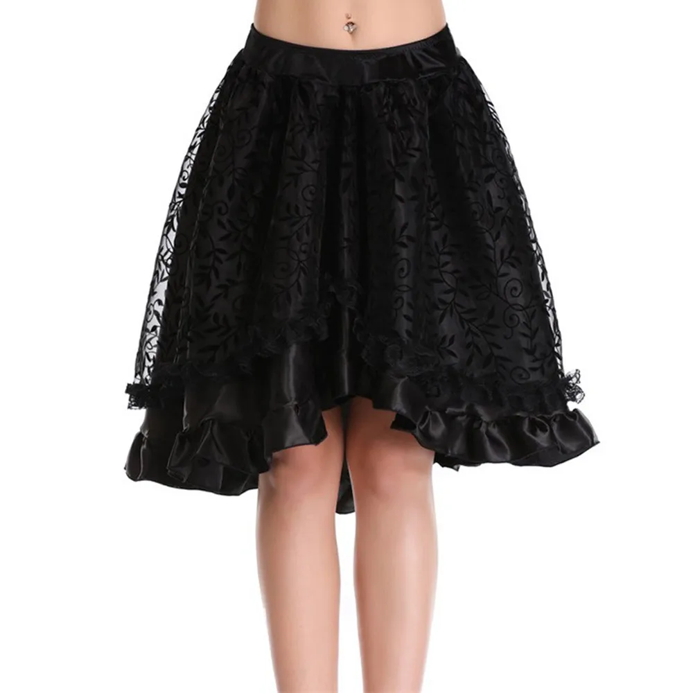 

Womens Sexy Summer Skirts Gothic Floral Lace High Waist Daily Party Casual beach Gothic Novelty Corset High Plus Skirt 2019