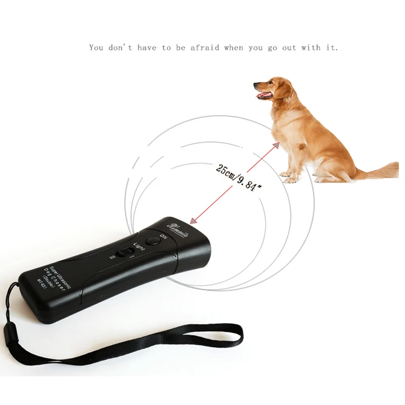 

New Pet products High Power Multi Function Anti Barking Stop Bark Ultrasonic Dog Trainer With LED Light