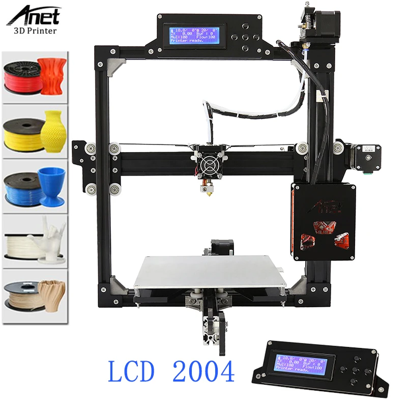 

Anet A2 LCD 12864 & 2004 Screen 3D Printer With Large Printing Size 220*270*220MM Hotbed Plus Version For Free 1KG Filament