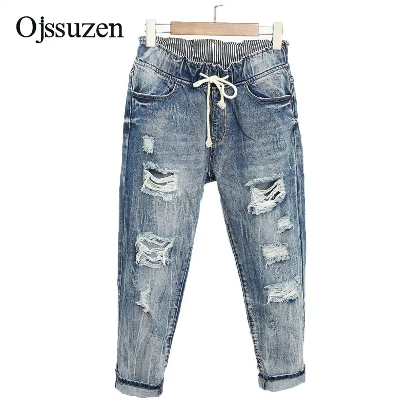 ladies drawstring jeans