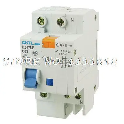 

DZ47LE 63A DIN Rail Mounted 1P+N Earth Leakage Circuit Breaker