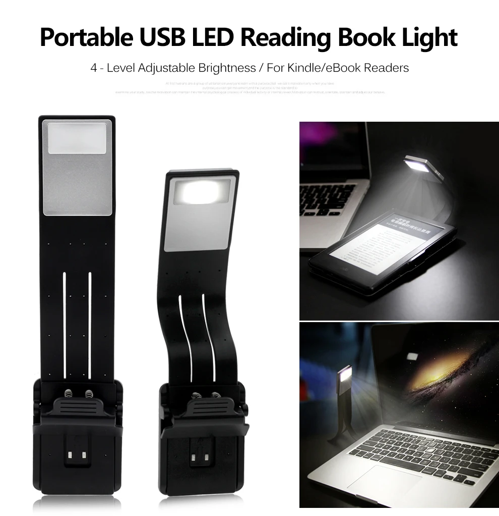 Портативный светодиодный светильник-книга, светильник для чтения с гибким зажимом, USB перезаряжаемая лампа для электронной книги, регулируемый материал ПК, гнущийся ночной Светильник s