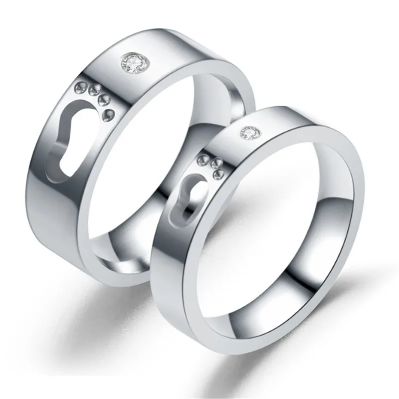 2018 New Stainless Steel Top Quality Ankle Crystal Rings for Women Men Wedding Bands Couple Fashion Jewelry wholesale | Украшения и