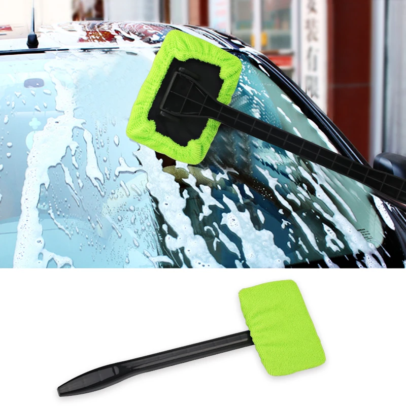 

Auto Car Window Brush Microfiber Car Window Cleaner Windshield Blue Hard-To-Reach Windows Cleaner Clean Long Tool Accessories