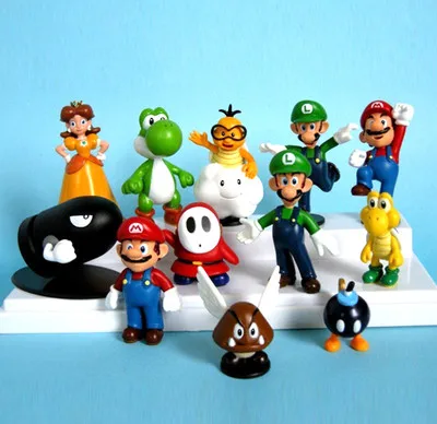 

12 pcs Super Mario Bros 1.5"-2.5" Mario Figures Set Toy TG0081