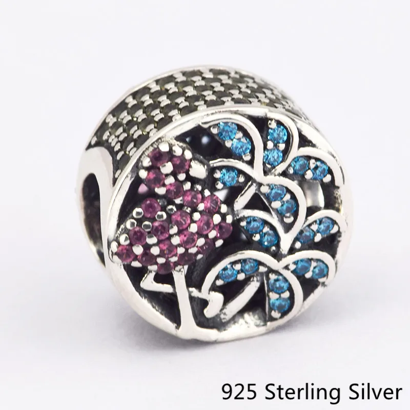 

CKK Tropical Flamingo, Light Green Crystals & Multi-Colored Charms 925 Sterling Silver Beads Original Jewelry