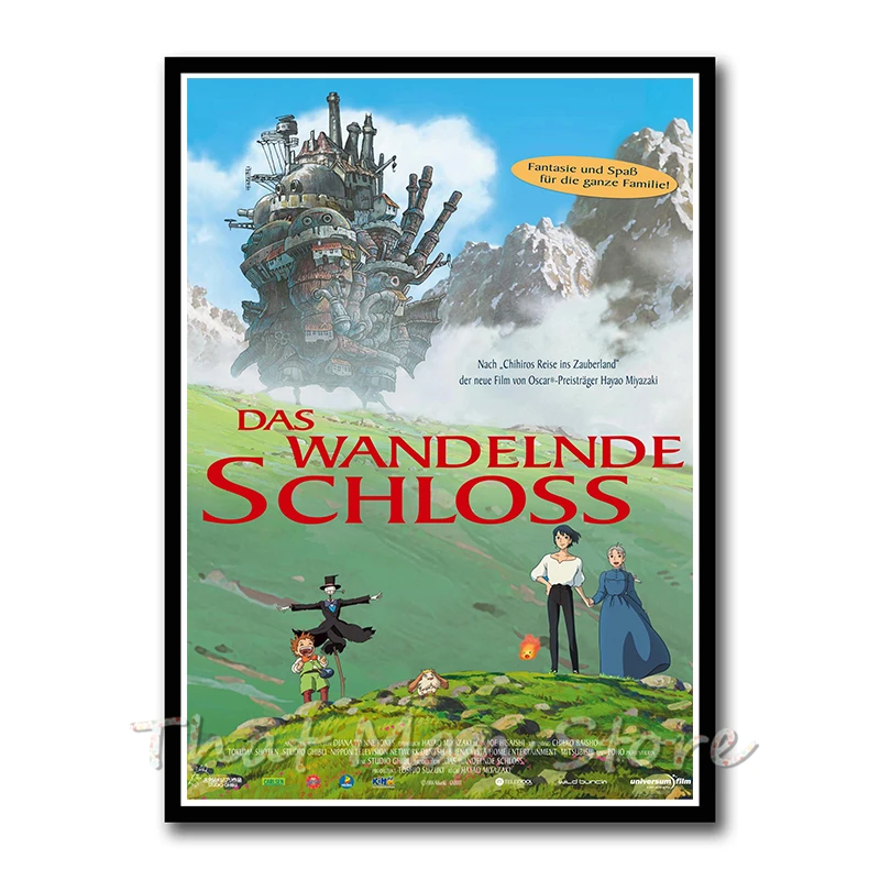 Hayao Miyazaki Howl художественный постер с подвижным замком аниме художественное