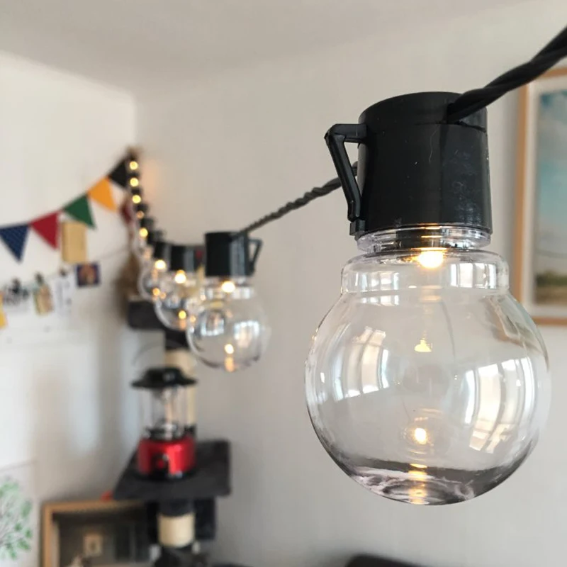 20 Led Vintage Clear Globe Bulb EU US Plug String Lights 5M Holiday Party Wedding Xmas Tree Graden Indoor Outdoor Decor Garland (3)