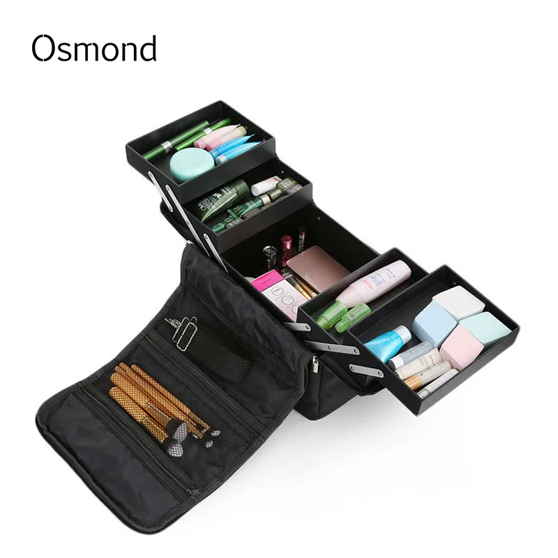 

Osmond Professional Makeup Case Women Cosmetic Bags Brush Necessaries Makeup Organizer Multifunctional Beauty Toiletry Box Large
