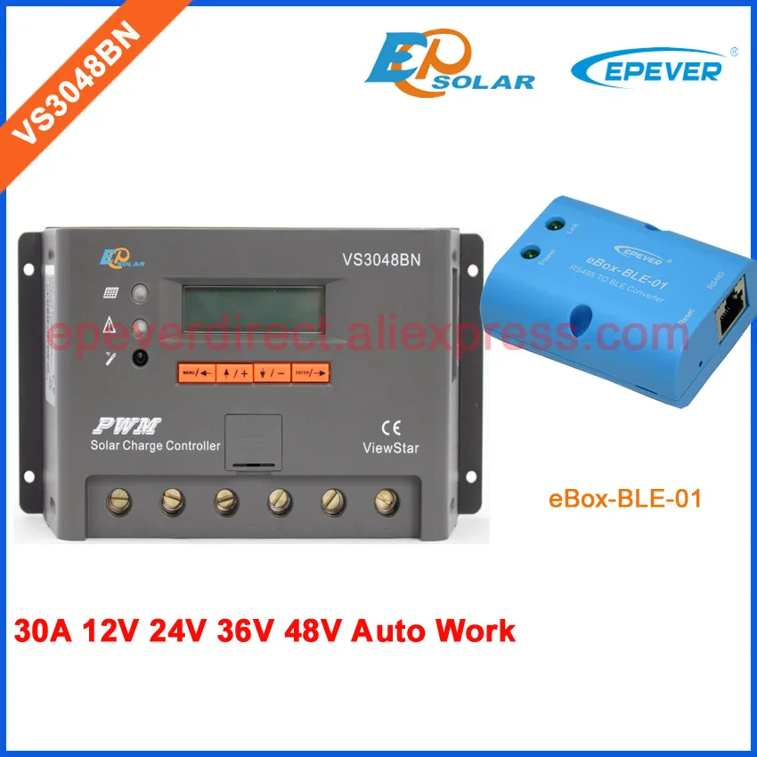 

30A regulator solar charging controller 30amp VS3048BN PWM New product bluetooth BOX APP Android system use