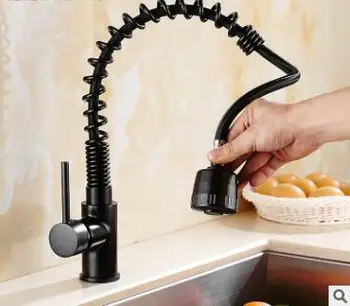 

Kitchen pull-out faucet spring sink sink hot and cold faucet