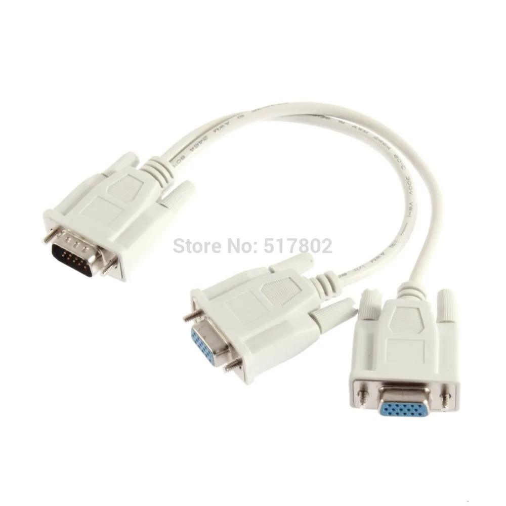 

VGA SVGA Monitor 1 PC to 2 Way Dual Video Graphic LCD TFT Y Splitter Cable Lead DropShipping!