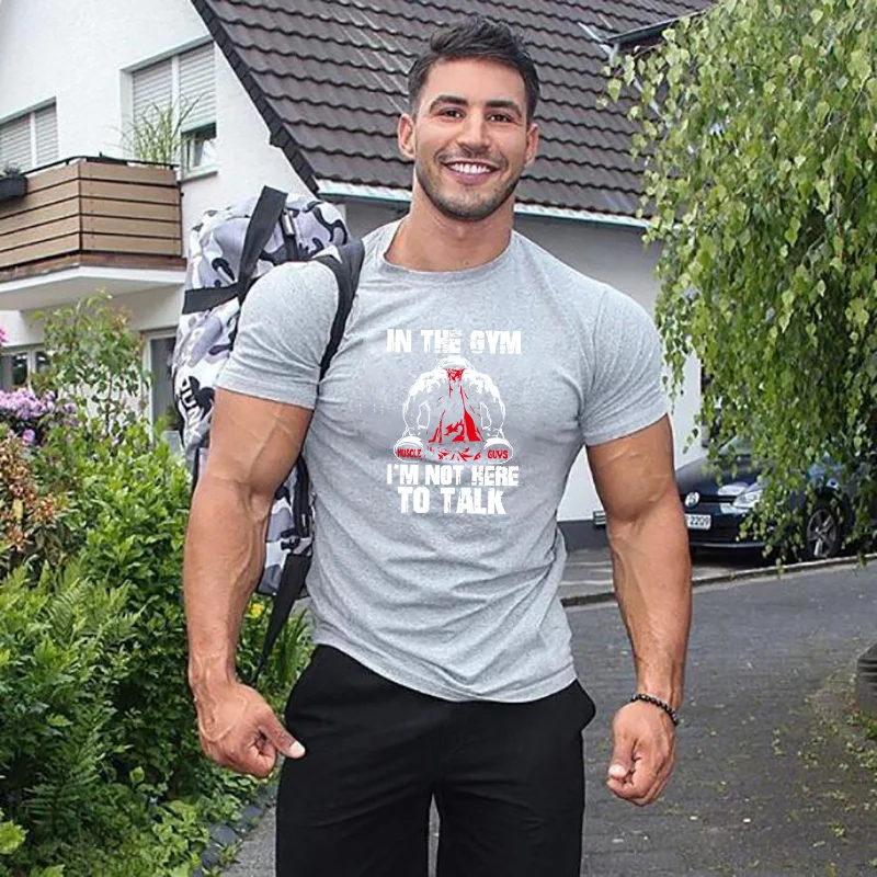 Бренд Muscleguys мужские футболки для тренажерных залов облегающая футболка топы