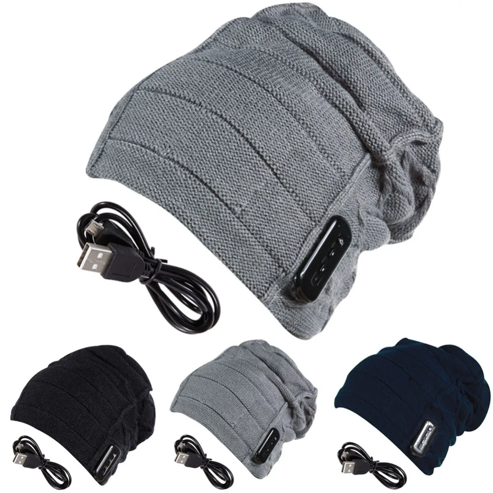 

High Quality 3 Colors Warm Thicken Beanie Hat Wireless Bluetooth Smart Cap Headset Headphone Speaker Mic Bluetooth Hat