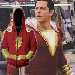 2019 новый фильм Shazam Косплей-костюм супергерой косплэй Толстовка Куртка пальто