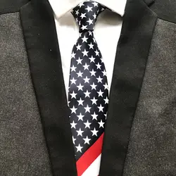 9 см модные галстуки с принтами звезд с полосками флаг США Узор Галстук
