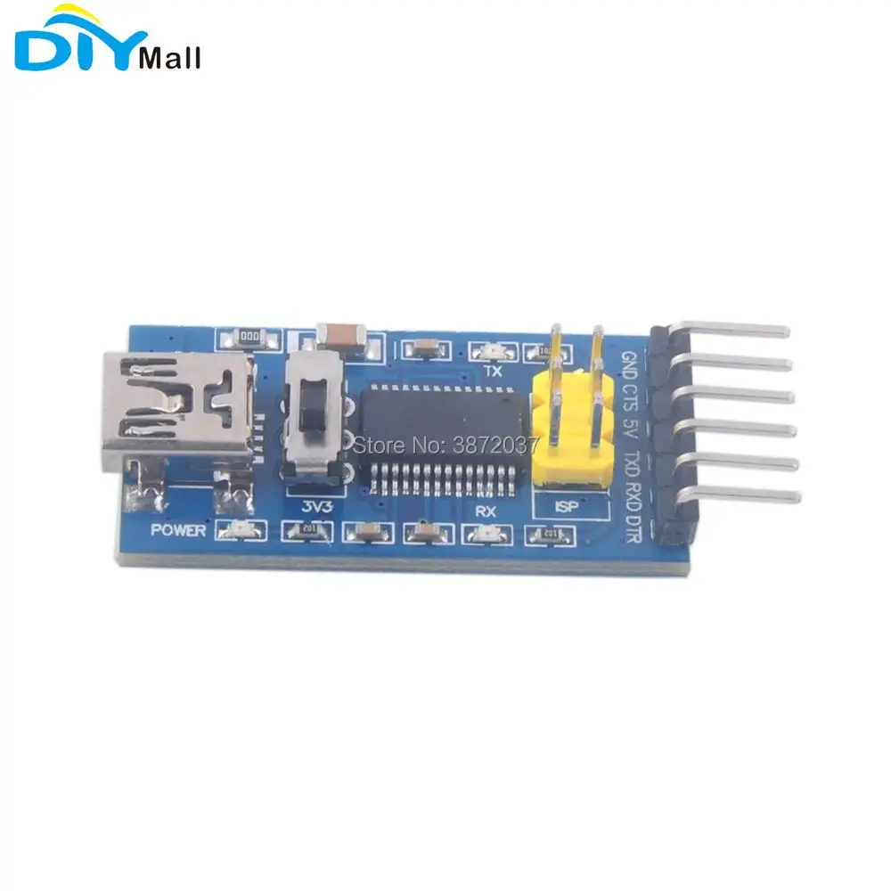 10 шт./лот FT232 USB к TTL Серийный адаптер конвертер Модуль основной Breakout плата для Arduino