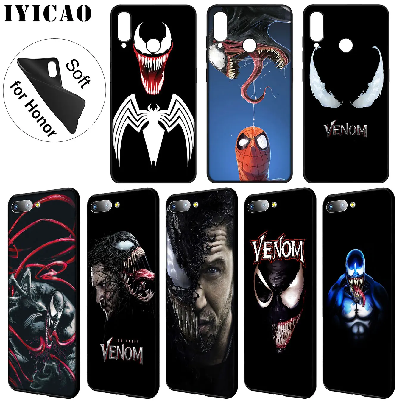 IYICAO Venom Marvel Мягкий силиконовый чехол для телефона Huawei Y9 Y7 Y6 Prime 2019 Honor 20 8C 8X8 9X10 Lite 7C 7X