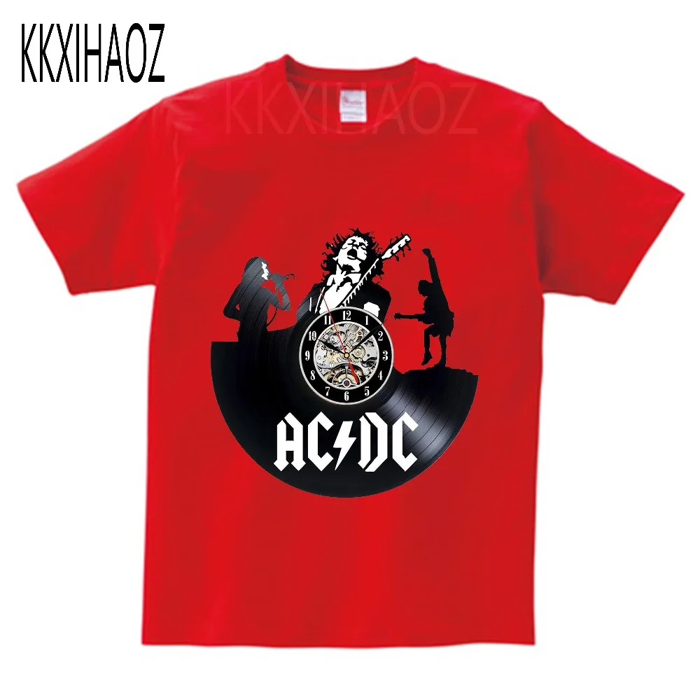 Детские хлопковые AC/DC печатная Футболка ROCK BAND футболка летние acdc футболка детские однотонные брюки черного цвета для мальчиков топы для девочек короткий рукав Футболка s