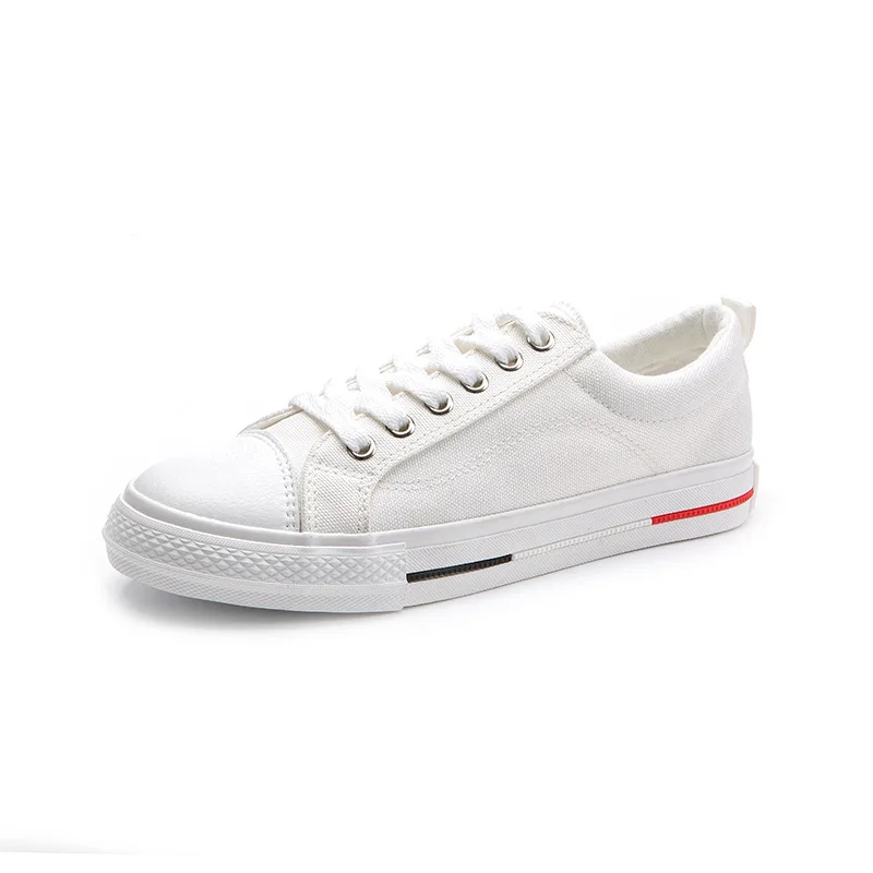 

Spring 2019 New Fashion Dual-color Waterline Leisure, Simple, Comfortable, Slip-proof, Wear-resistant Canvas Shoes For Women