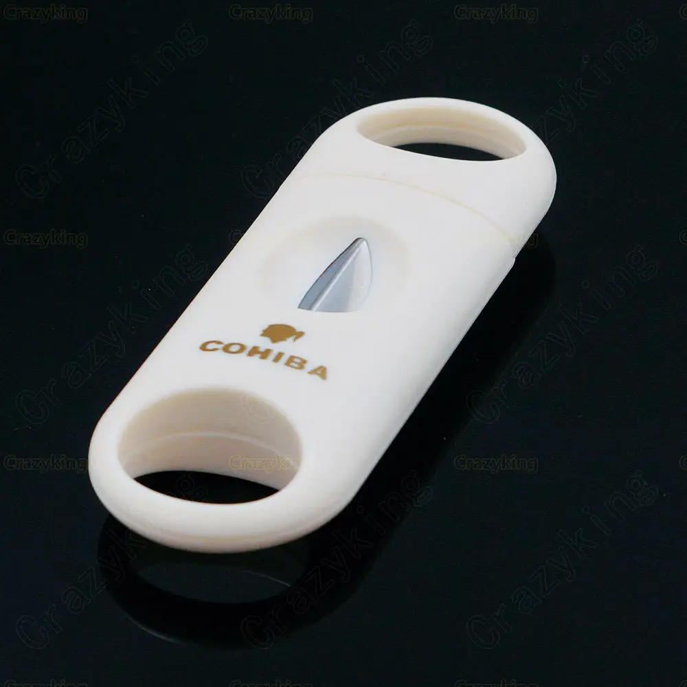 COHIBA металлический V образный нож пластиковый сигарный резак ножницы V-Cut Clipper порт Куба сигары резак аксессуары для сигар