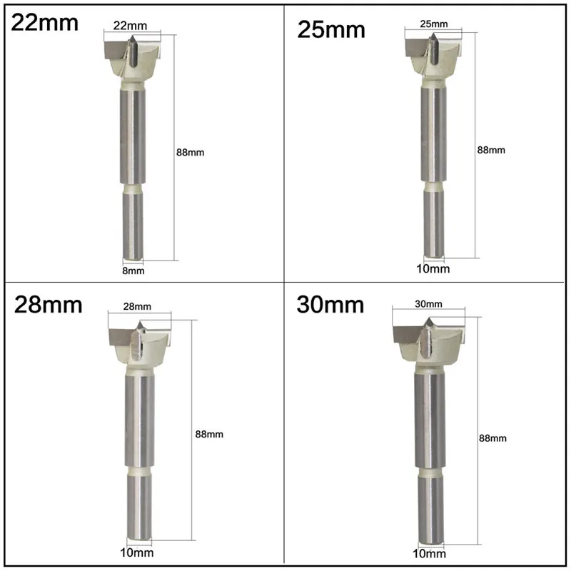 15 мм-60 мм Форстнер наконечники Деревообрабатывающие инструменты отверстие пилы резак шарнир сверла Круглый хвостовик вольфрам карбид резак