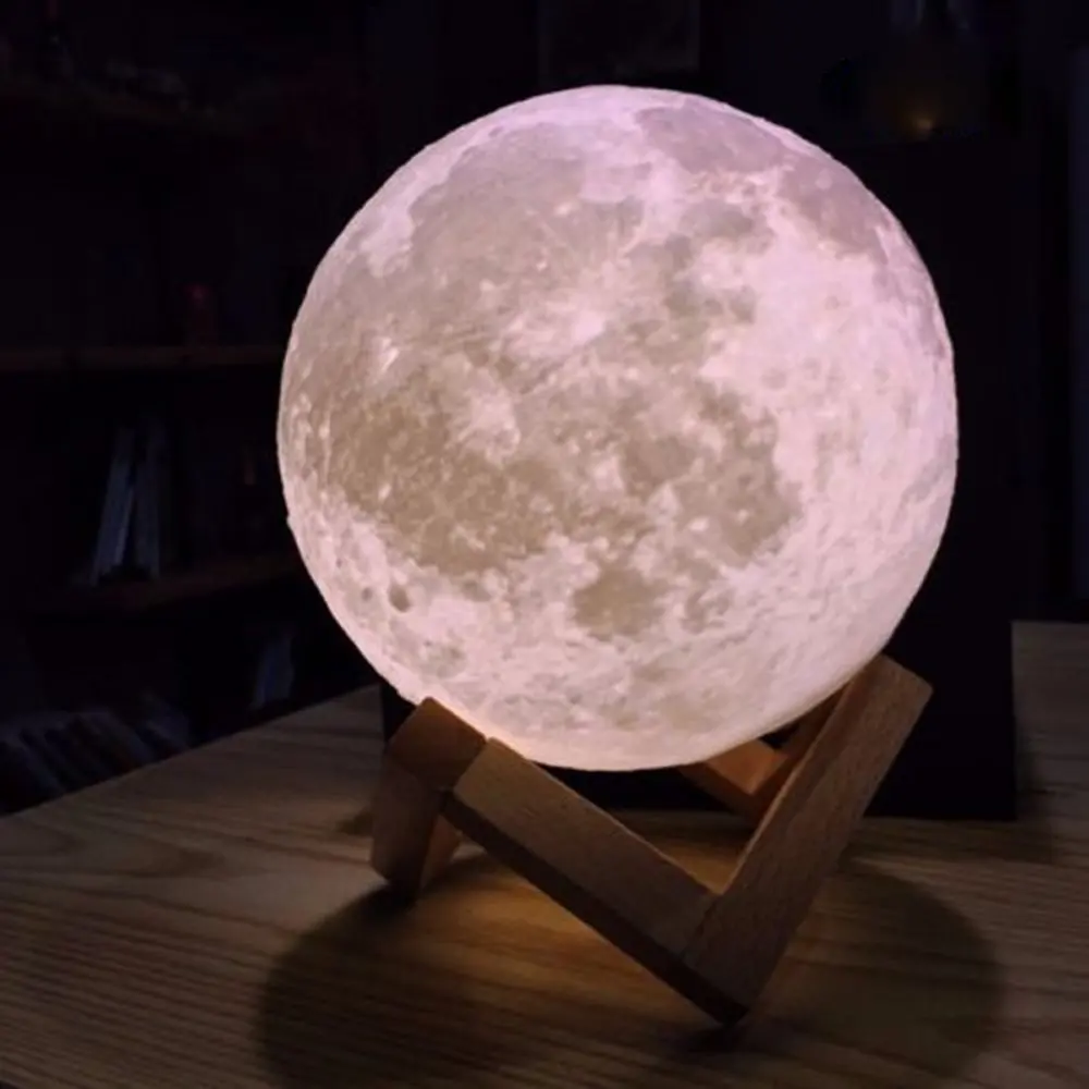 Креативная 3D печать Лунная лампа с сенсорным переключателем 3D Лунная лампа сменные цветные ночники для украшения IY303106-P