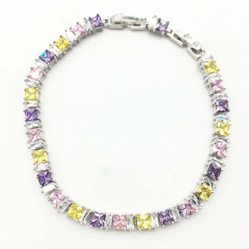 Silver Jewelry Geometric Multicolor White color Women Link Chain Bracelets & Bangle Free shippingg Silver Jewelry Geometric Multicolor White color Women Link Chain Bracelets & Bangle Free shippingg