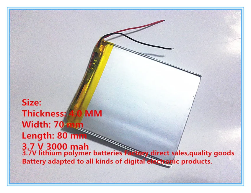 Литий полимерный аккумулятор 3 7 в 3000 мАч для GPS планшетного ПК 407080|battery for tablet pc|battery